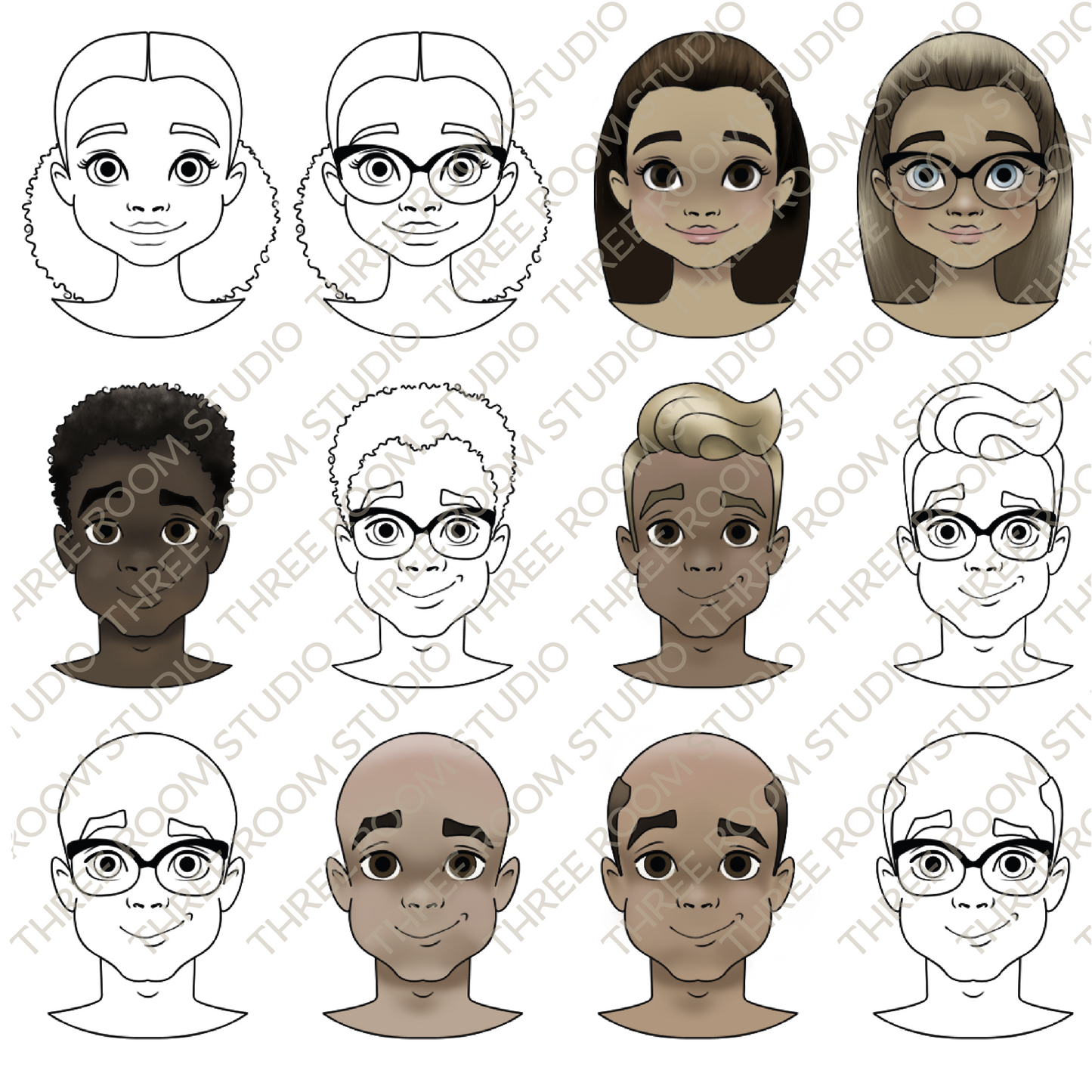 Colour Swatch Friends Collection Colouring Page