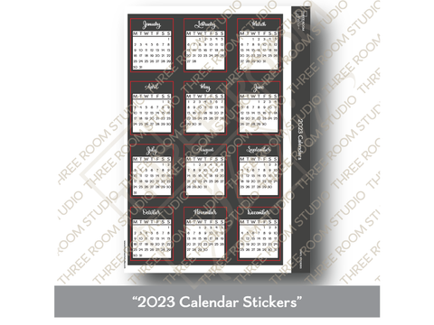 "2023 Calendars" Sticker Sheet