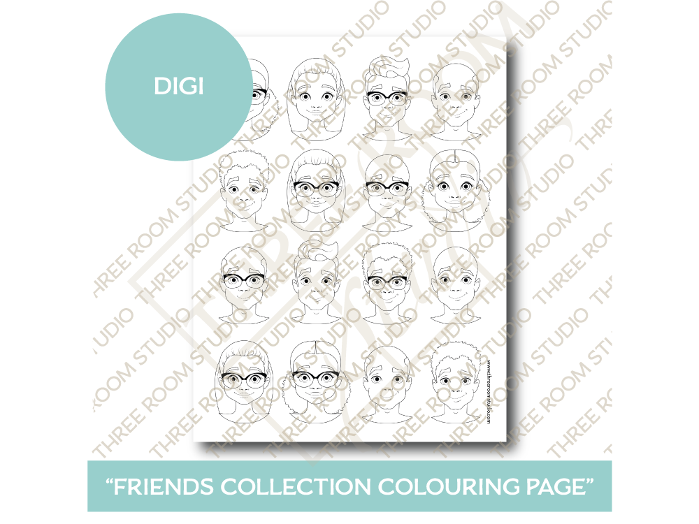 Colour Swatch Friends Collection Colouring Page