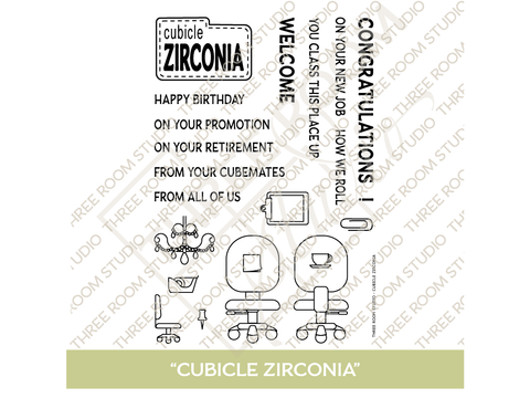 "Cubicle Zirconia" Clear Stamp Set