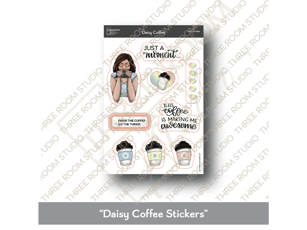 "Daisy Coffee" Sticker Sheet