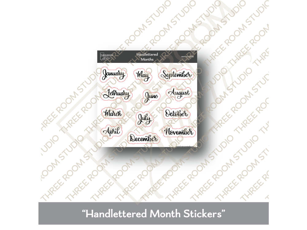Handlettered Months Sticker Sheet