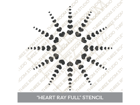 "Heart Ray Full" Stencil
