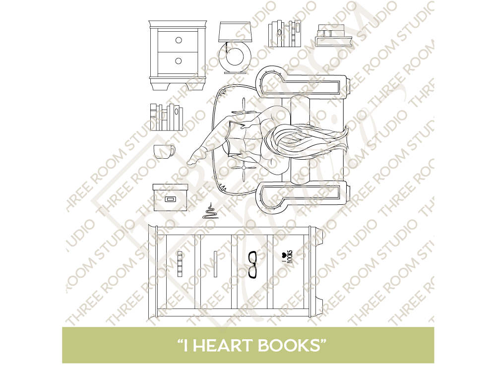 "I Heart Books" Clear Stamp Set