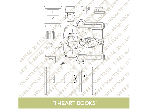 "I Heart Books" Clear Stamp Set
