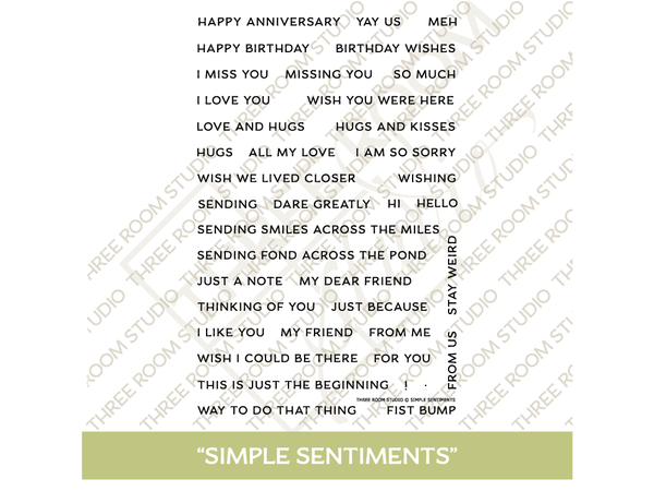 "Simple Sentiments" Clear Stamp Set