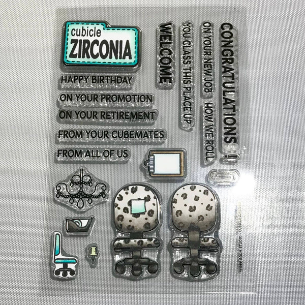"Cubicle Zirconia" Clear Stamp Set